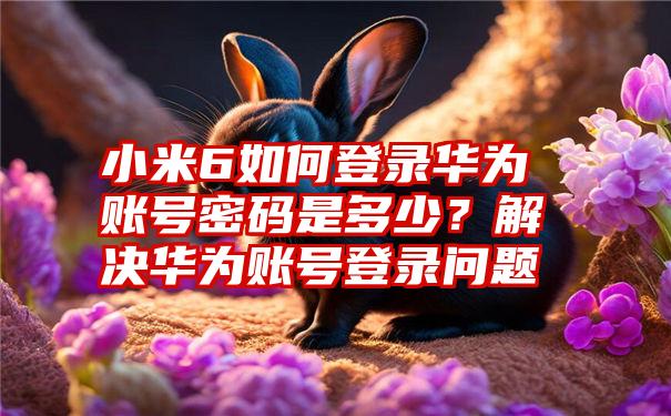 小米6如何登录华为账号密码是多少？解决华为账号登录问题