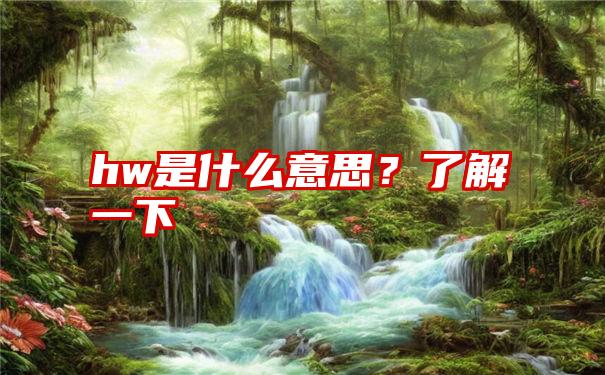 hw是什么意思？了解一下