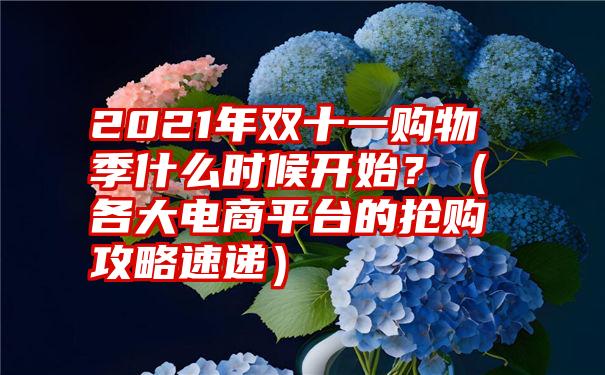 2021年双十一购物季什么时候开始？（各大电商平台的抢购攻略速递）