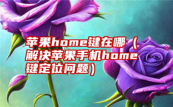 苹果home键在哪（解决苹果手机home键定位问题）