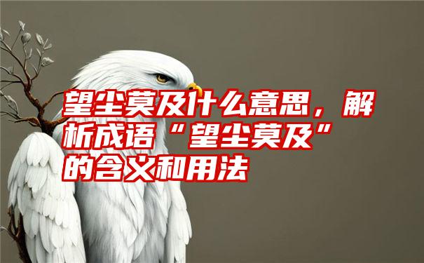 望尘莫及什么意思，解析成语“望尘莫及”的含义和用法