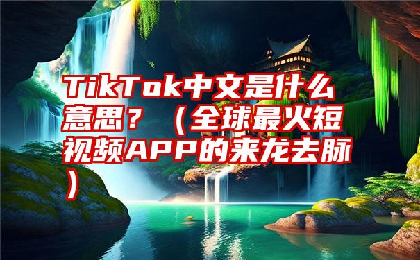 TikTok中文是什么意思？（全球最火短视频APP的来龙去脉）