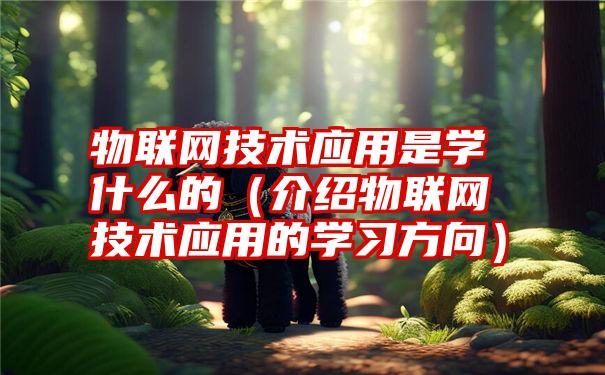 物联网技术应用是学什么的（介绍物联网技术应用的学习方向）