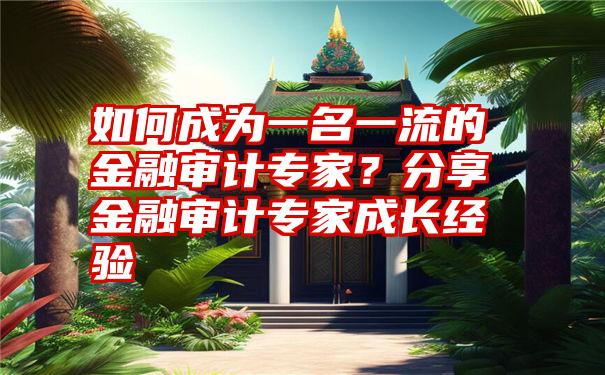 如何成为一名一流的金融审计专家？分享金融审计专家成长经验