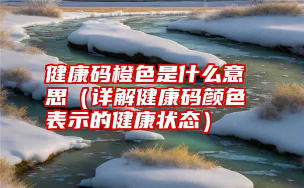 健康码橙色是什么意思（详解健康码颜色表示的健康状态）