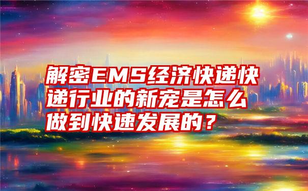 解密EMS经济快递快递行业的新宠是怎么做到快速发展的？