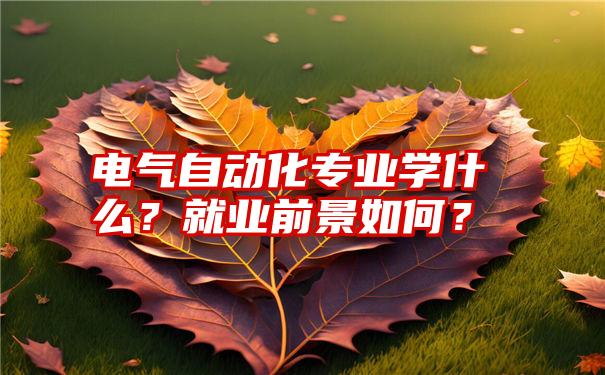 电气自动化专业学什么？就业前景如何？