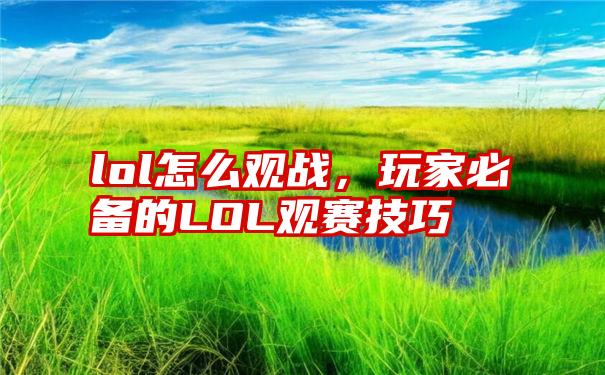 lol怎么观战，玩家必备的LOL观赛技巧