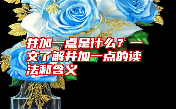 井加一点是什么？一文了解井加一点的读法和含义