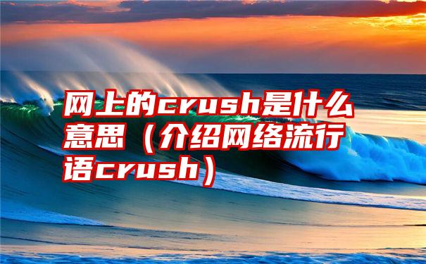 网上的crush是什么意思（介绍网络流行语crush）