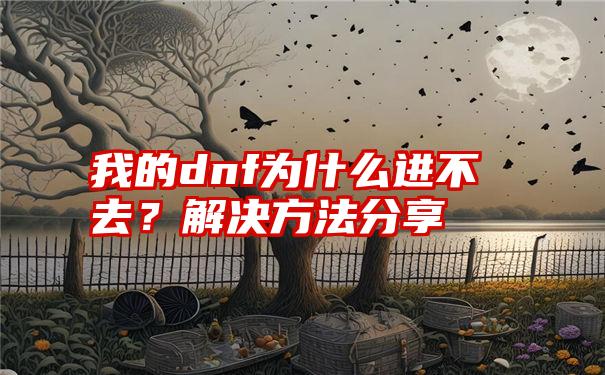 我的dnf为什么进不去？解决方法分享