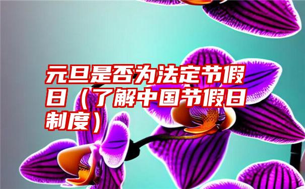 元旦是否为法定节假日（了解中国节假日制度）