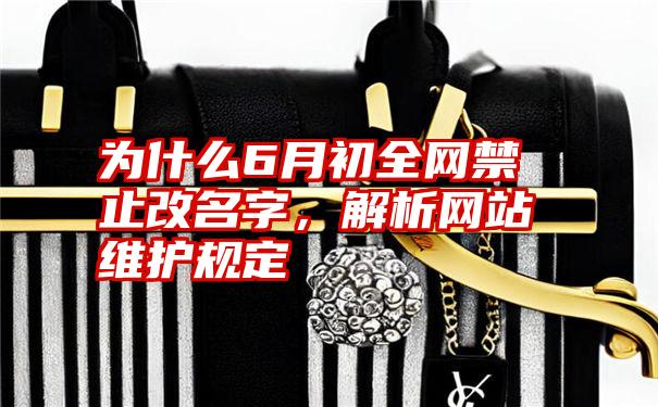 为什么6月初全网禁止改名字，解析网站维护规定