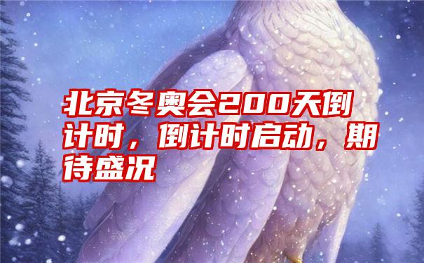 北京冬奥会200天倒计时，倒计时启动，期待盛况