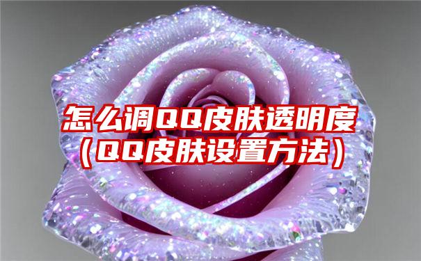 怎么调QQ皮肤透明度（QQ皮肤设置方法）