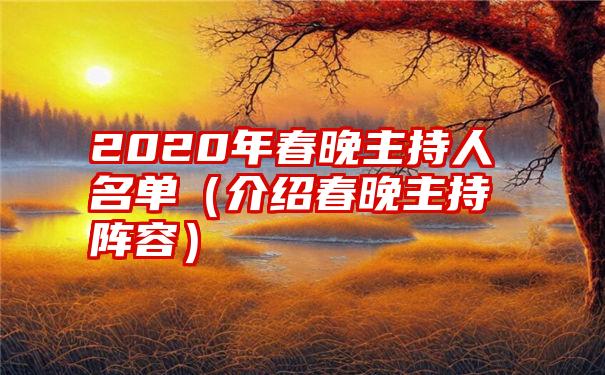 2020年春晚主持人名单（介绍春晚主持阵容）