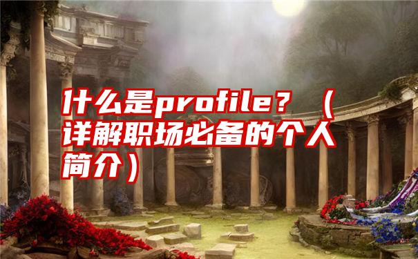 什么是profile？（详解职场必备的个人简介）