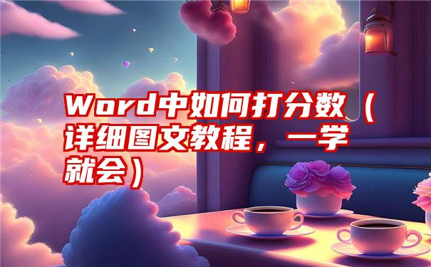 Word中如何打分数（详细图文教程，一学就会）