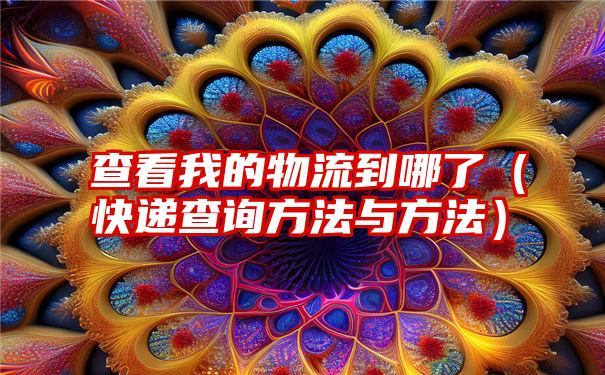 查看我的物流到哪了（快递查询方法与方法）