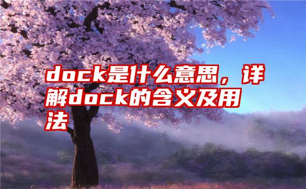 dock是什么意思，详解dock的含义及用法