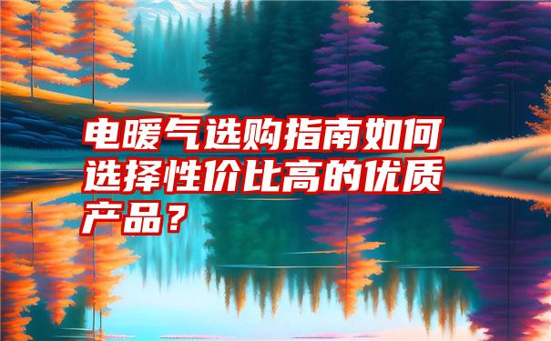 电暖气选购指南如何选择性价比高的优质产品？