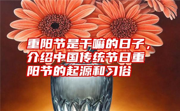 重阳节是干嘛的日子，介绍中国传统节日重阳节的起源和习俗