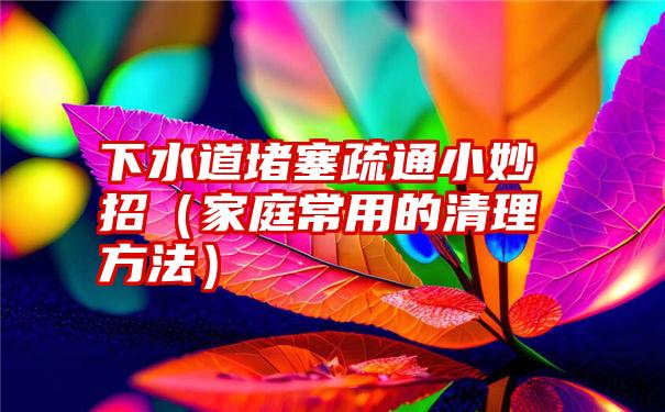 下水道堵塞疏通小妙招（家庭常用的清理方法）