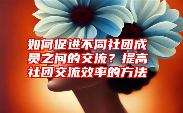 如何促进不同社团成员之间的交流？提高社团交流效率的方法