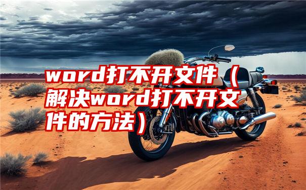 word打不开文件（解决word打不开文件的方法）