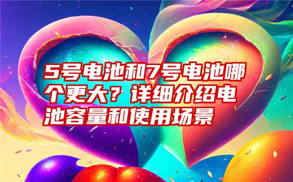 5号电池和7号电池哪个更大？详细介绍电池容量和使用场景