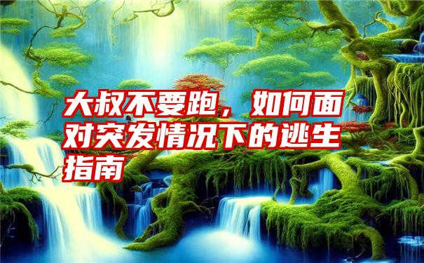 大叔不要跑，如何面对突发情况下的逃生指南