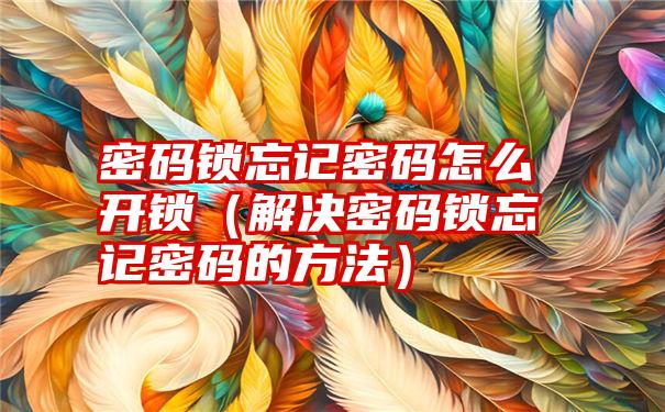 密码锁忘记密码怎么开锁（解决密码锁忘记密码的方法）