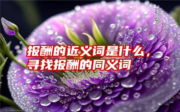 报酬的近义词是什么，寻找报酬的同义词