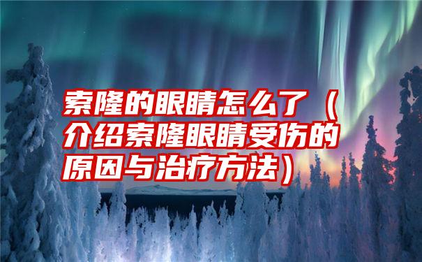 索隆的眼睛怎么了（介绍索隆眼睛受伤的原因与治疗方法）