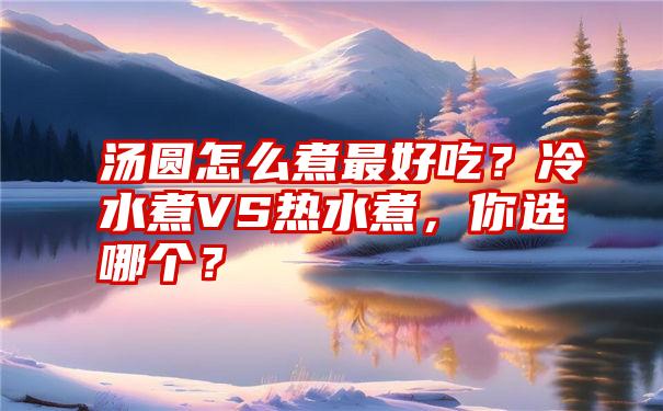 汤圆怎么煮最好吃？冷水煮VS热水煮，你选哪个？