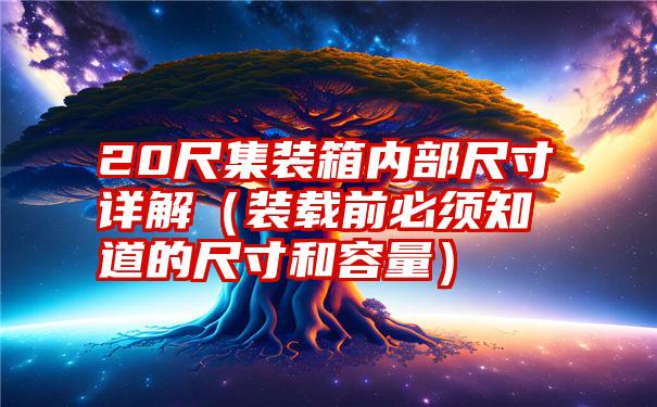 20尺集装箱内部尺寸详解（装载前必须知道的尺寸和容量）