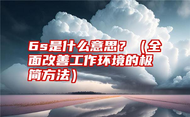 6s是什么意思？（全面改善工作环境的极简方法）