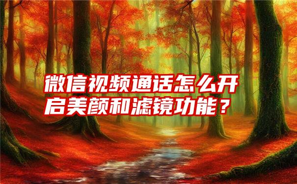 微信视频通话怎么开启美颜和滤镜功能？