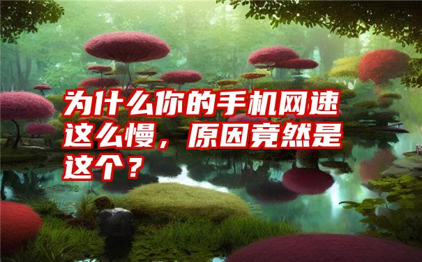 为什么你的手机网速这么慢，原因竟然是这个？