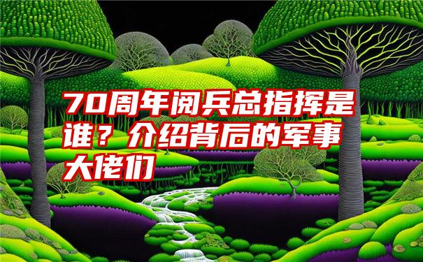 70周年阅兵总指挥是谁？介绍背后的军事大佬们