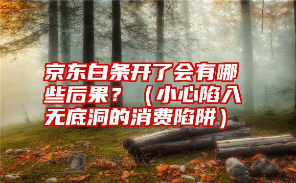 京东白条开了会有哪些后果？（小心陷入无底洞的消费陷阱）