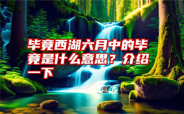 毕竟西湖六月中的毕竟是什么意思？介绍一下