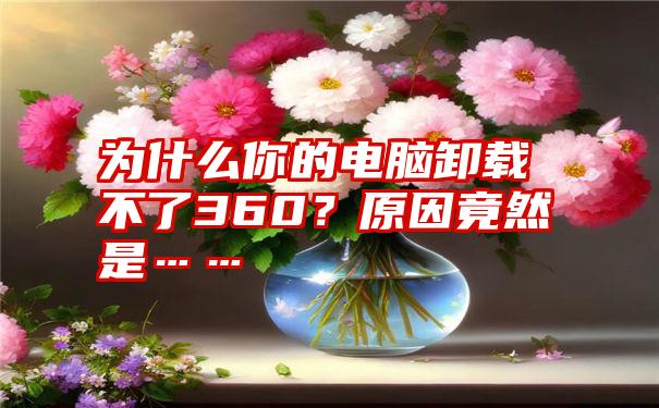 为什么你的电脑卸载不了360？原因竟然是……