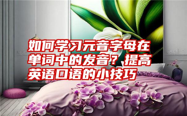 如何学习元音字母在单词中的发音？提高英语口语的小技巧