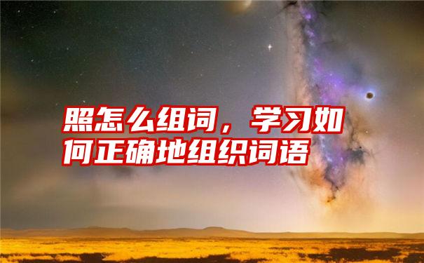 照怎么组词，学习如何正确地组织词语