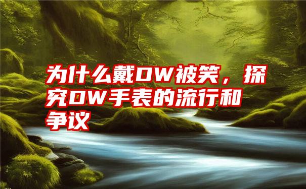 为什么戴DW被笑，探究DW手表的流行和争议