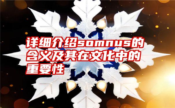 详细介绍somnus的含义及其在文化中的重要性