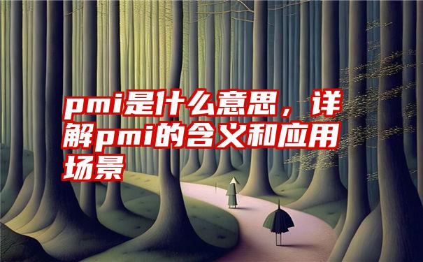 pmi是什么意思，详解pmi的含义和应用场景