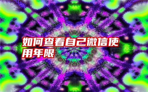 如何查看自己微信使用年限