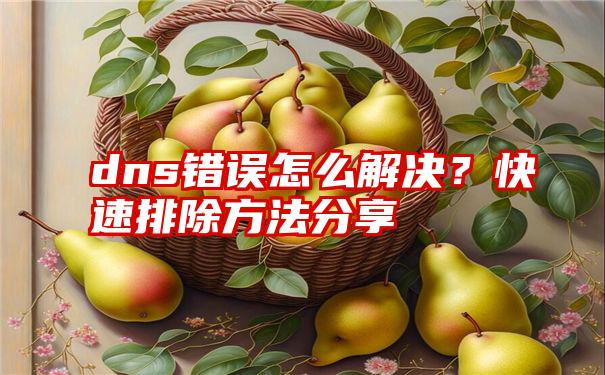 dns错误怎么解决？快速排除方法分享